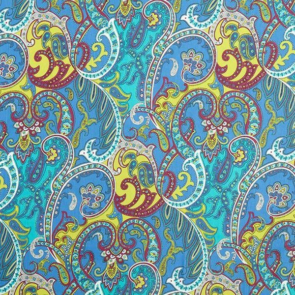 Chiffon Paisley – blau | Reststück 100cm