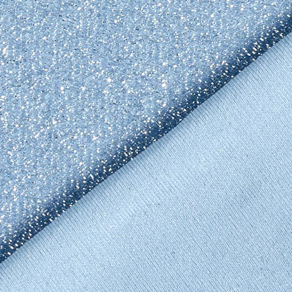 Jersey Stoff Lamettaglitzer Glamour – hellblau | Reststück 50cm