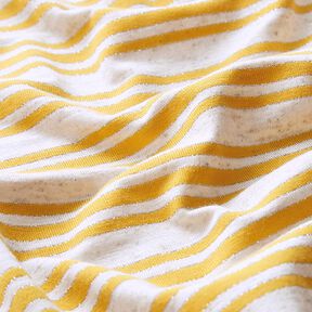 Viskosejersey unregelmäßige Glitzerstreifen – wollweiss/sonnengelb, 