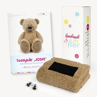 Teddy Geschenkset: Papierschnittmuster, Plüsch und 1 Paar Sicherheitsaugen [ 11 x 32 x 11 cm ] |, 
