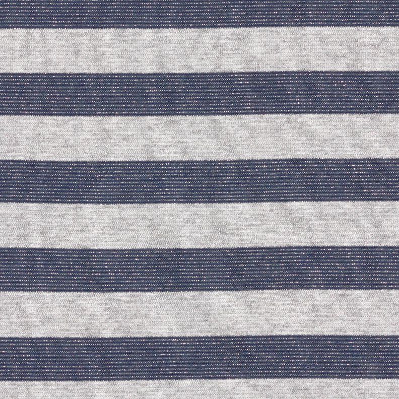 Jersey Glitzer Querstreifen – hellgrau/marineblau,  image number 1