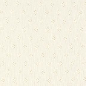 Feinstrickjersey mit Lochmuster – wollweiss, 