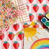 Beschichtete Baumwolle bunte Karos – beige/rot,  thumbnail number 6