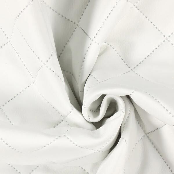 Polsterstoff Lederimitat gesteppt – weiss, image number 2