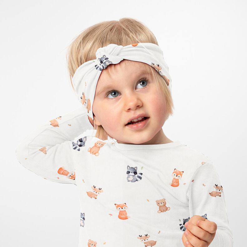 GOTS Baumwolljersey Babytiere Digitaldruck – elfenbein, image number 6