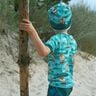 Baumwolljersey Fuchs mit Streifen | Glitzerpüppi – aquablau/pfirsichorange,  thumbnail number 5