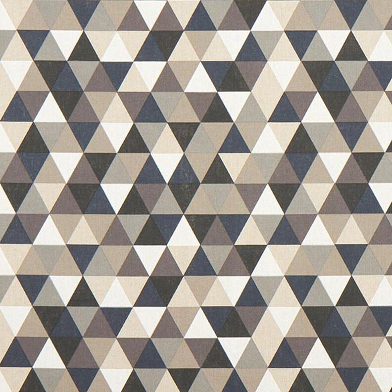 Dekostoff Halbpanama Dreiecke – beige/grau,  image number 1