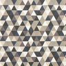 Dekostoff Halbpanama Dreiecke – beige/grau,  thumbnail number 1