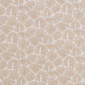 Beschichtete Baumwolle abstrakte Mini-Blätter – beige/weiss, 
