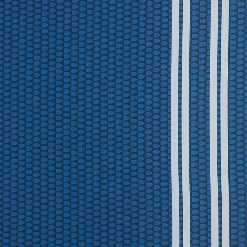 French Terry Sommersweat Bordürenstoff Einmal Polizei sein – jeansblau/silbergrau, image number 1