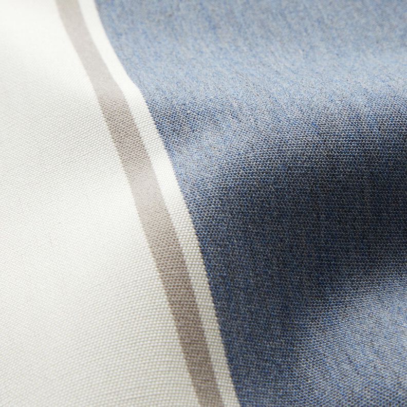 Outdoorstoff Canvas feine Streifen – wollweiss/blaugrau,  image number 2