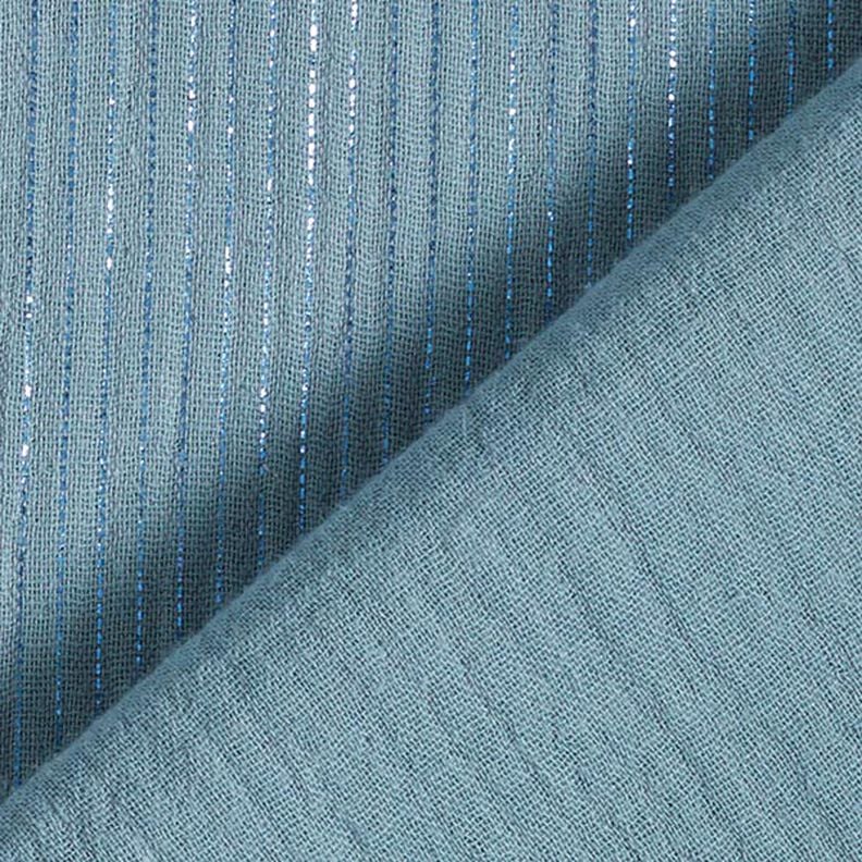 Baumwoll Musselin mit Schimmerstreifen – taubenblau,  image number 5
