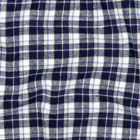 Baumwollflanell kleines Karo – marineblau/wollweiss, 