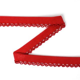 Schrägband mit Häkelborte 14 – rot, 