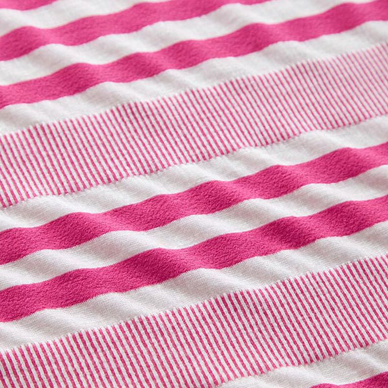 Viskosejersey gecrashed – weiss/pink,  image number 2