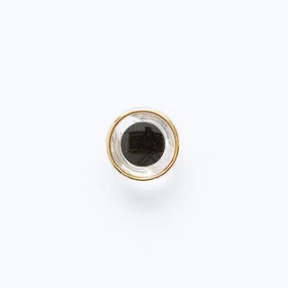 Ösenknopf mit goldfarbenem Rand [ Ø 11 mm ] – schwarz/gold, 