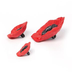 Schmuckknopf Mohnblume - rot, 