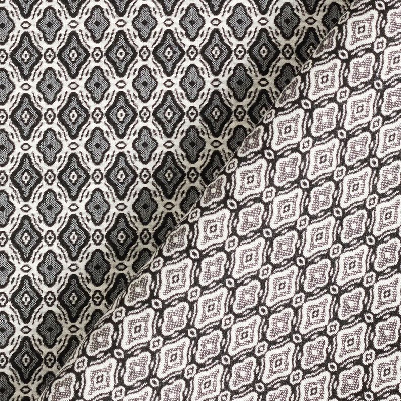 Stretch Jacquard Viskose-Mix edle Rauten – wollweiss/grau,  image number 4