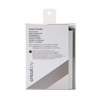 Cricut Joy Einlegekarten Grey Holo [ 12 Stück ] – grau/silber metallic, 