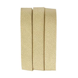 Aufbügelbares Schrägband Glitter [20 mm | 2 m] - altgold metallic, 