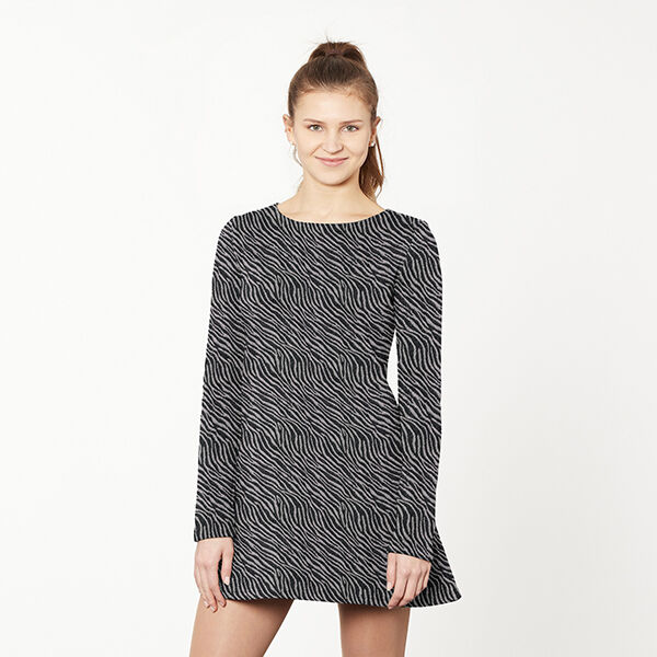 Jersey mit Lurex-Zebramuster – schwarz/silber, image number 5