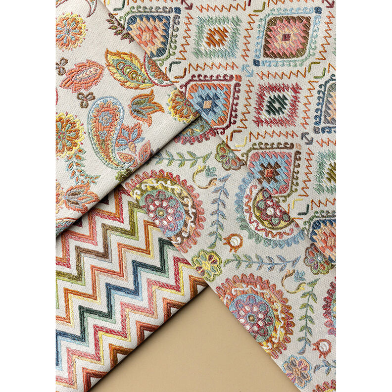 Dekostoff Jacquard indischer Teppich – hellbeige,  image number 6