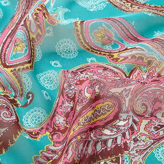 Chiffon Paisley – petrol, 