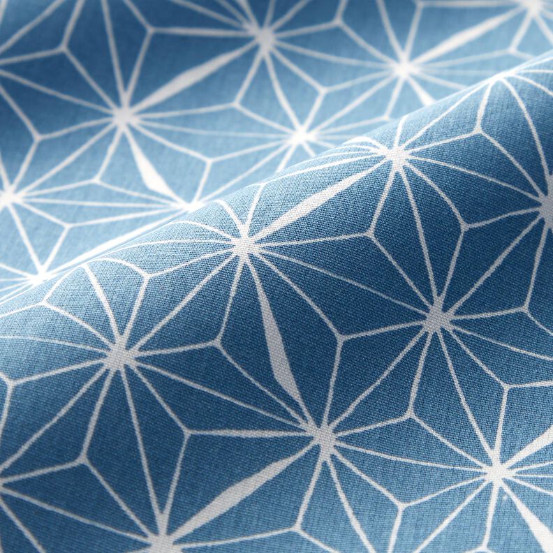Beschichtete Baumwolle grafische Sterne – blau/weiss,  image number 3