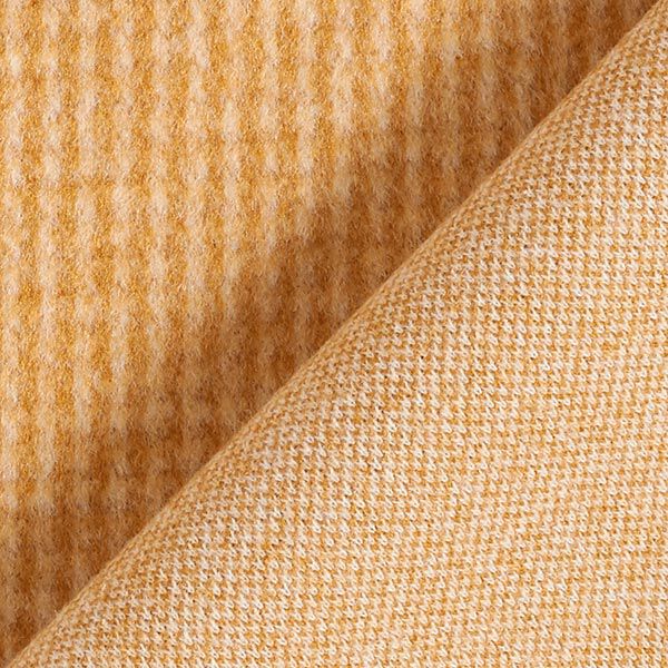Angerauter Strickjacquard kleines Karo – karamell/weiss | Reststück 100cm