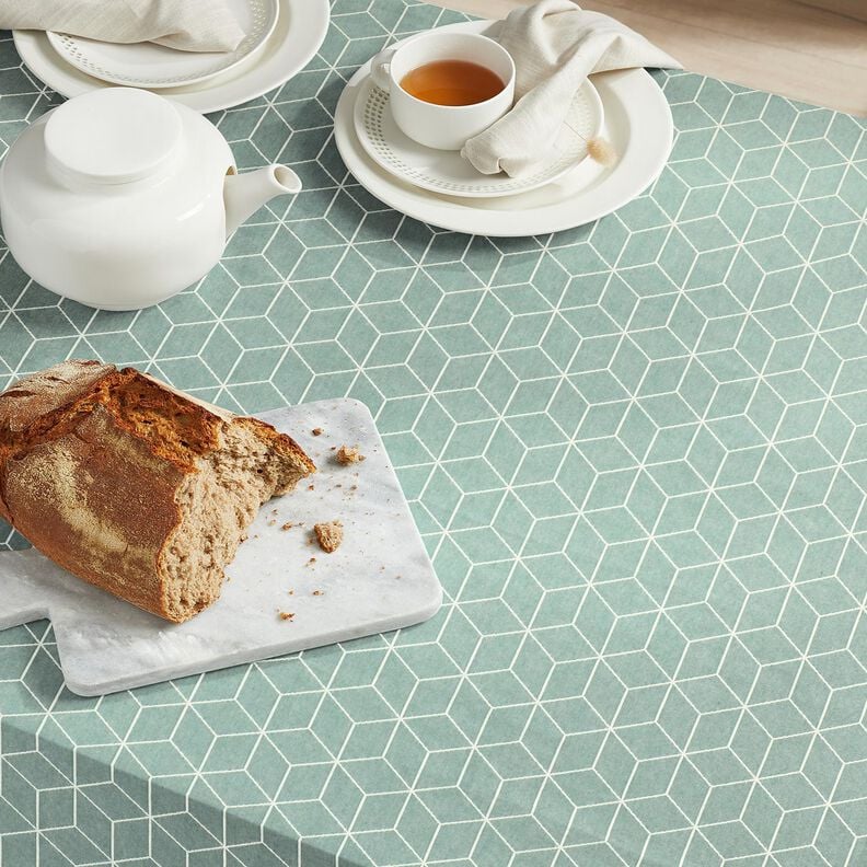 Dekostoff Jacquard moderne Würfel – schilf/elfenbein,  image number 5