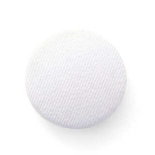 Bezogener Knopf, Bi-Stretch Gabardine 5 - weiss, 