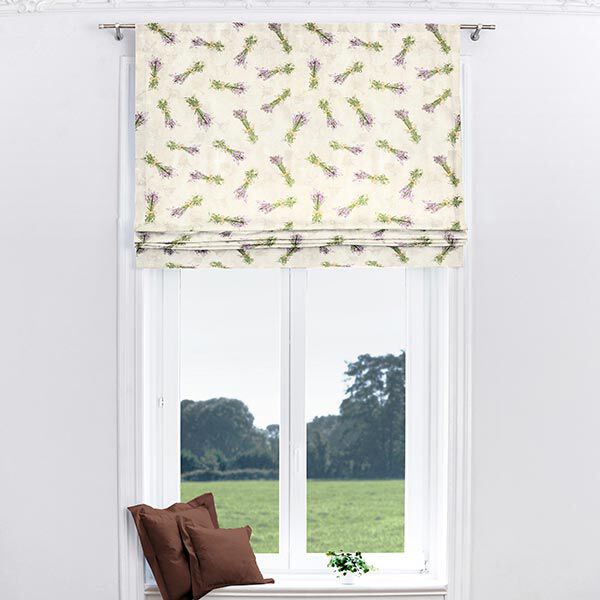 Dekostoff Canvas Lavendel – natur/lavendel | Reststück 100cm
