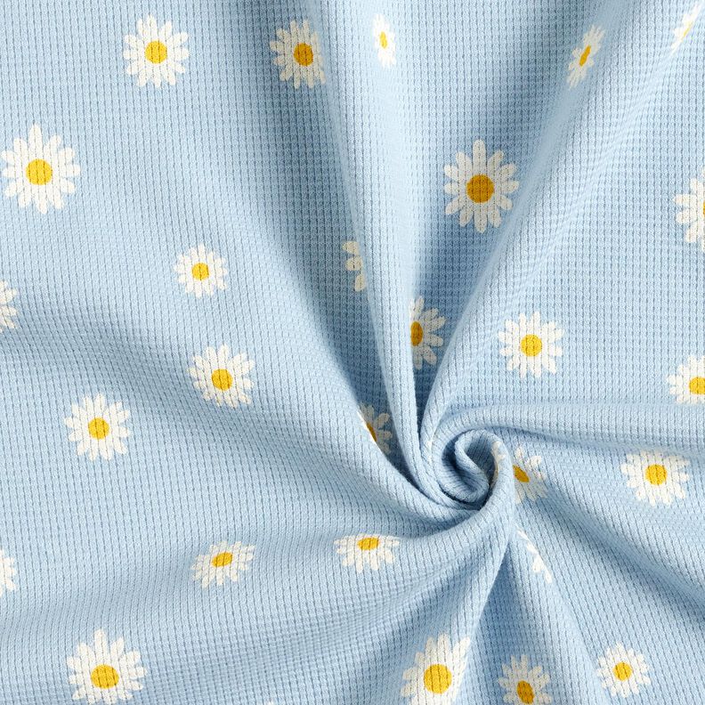 Waffeljersey Margeriten – silberblau, image number 3