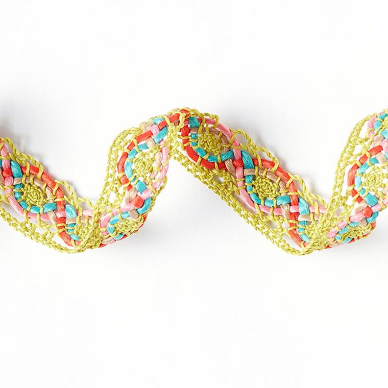 Klöppelspitze Colors [20 mm] - neongrün/türkis,  image number 2