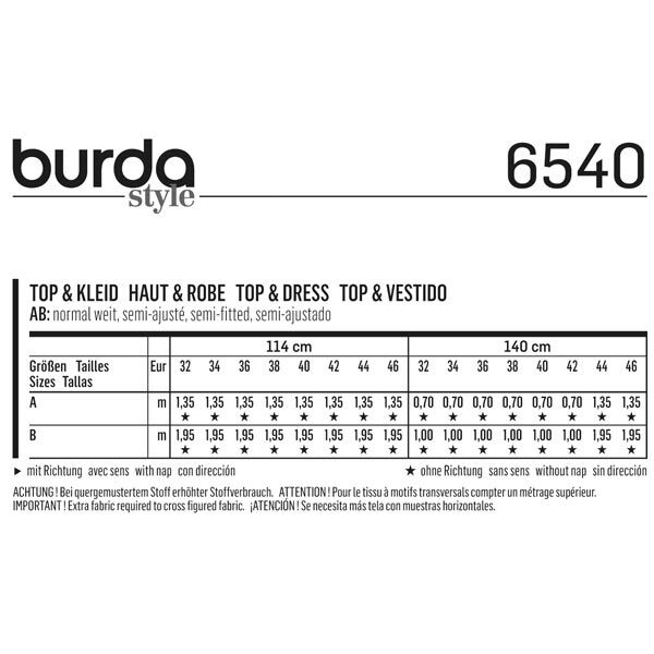Top / Kleid | Burda 6540 | 32-46,  image number 5