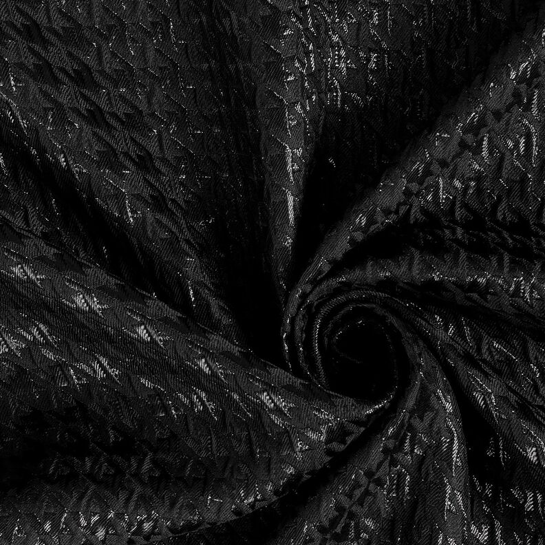 Cloqué Glitzer-Hahnentritt – schwarz, image number 3