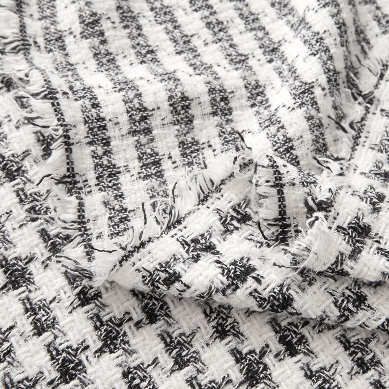 Bouclé Hahnentritt – schwarz/weiss,  image number 5