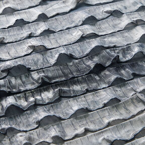 Rüschen Jersey Batik Querstreifen – hellgrau | Reststück 100cm, 