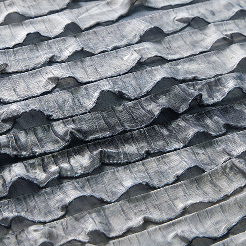 Rüschen Jersey Batik Querstreifen – hellgrau,  image number 2