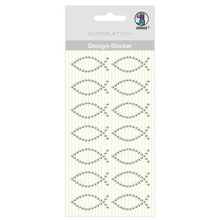 Design Sticker Taufe [ 14 Stück ] – silber metallic, 