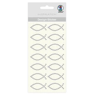 Design Sticker Taufe [ 14 Stück ] – silber metallic, 
