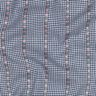 Baumwollstoff Jacquard Karo und Blümchen – ozeanblau/weiss,  thumbnail number 2