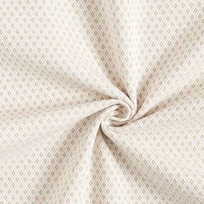 Dekostoff Jacquard kleine Rauten – dunkelbeige, 
