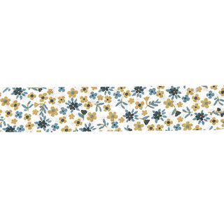 Schrägband kleine Blümchen [20 mm] – marineblau, 