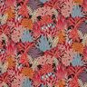 Dekostoff Jacquard Dschungelblätter – schwarz/karminrot,  thumbnail number 1