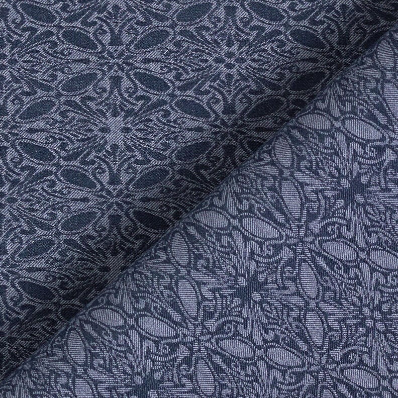 Stretch Jacquard Ornamente – jeansblau,  image number 4