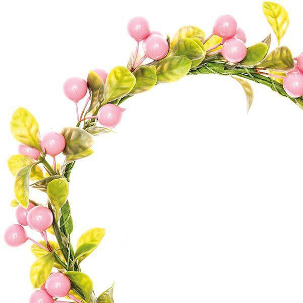 Deko Blumenkranz mit Beeren [Ø 12 cm/ 17 cm] – rosa/grün,  image number 2