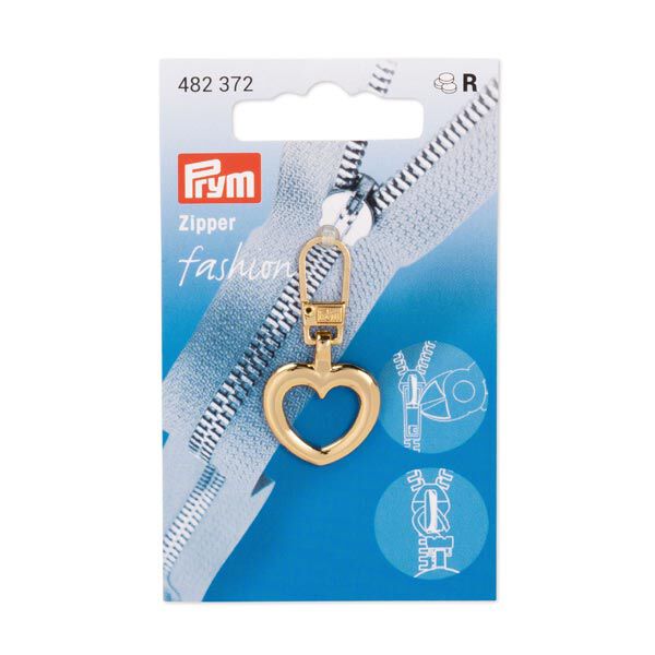 Fashion-Zipper Herz [ 40 x 20 x 2 mm ] | Prym – gold metallic,  image number 2