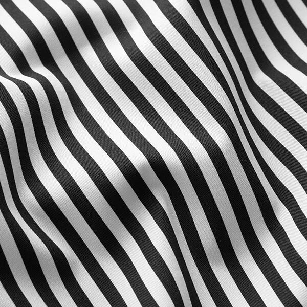 Baumwoll-Stretch Streifen – schwarz/weiss | Reststück 100cm