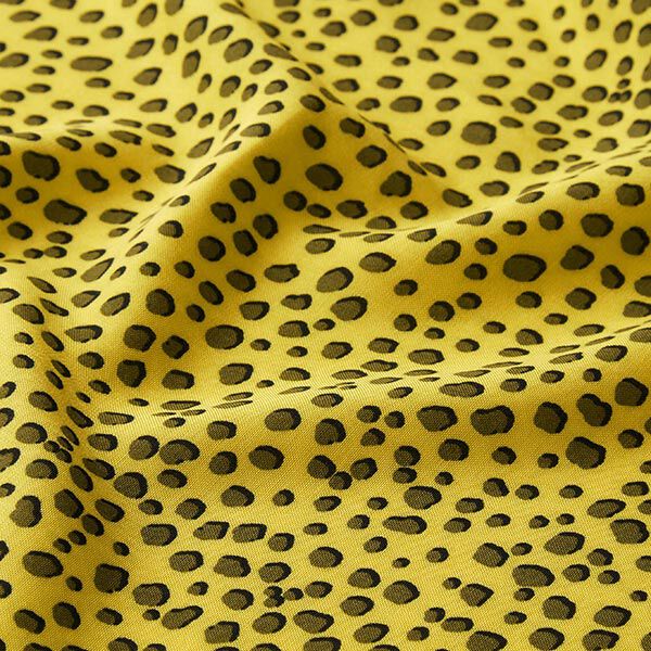 Viskosestoff Gepardenprint – gelb | Reststück 50cm